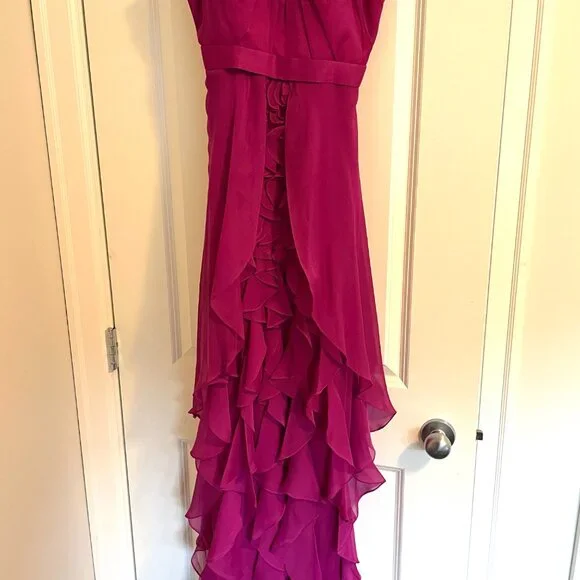 Strapless Ruffle Chiffon Gown - Picture 3 of 4